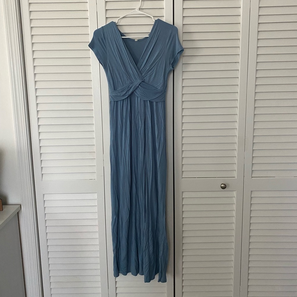 Pinkblush short sleeve maxi maternity dress